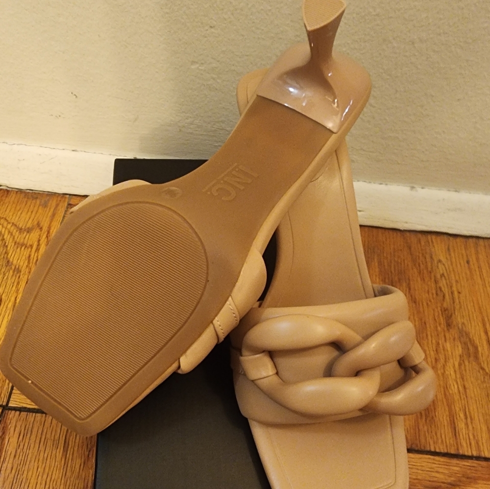 Beige Kitten Heel Slides - Picture 5 of 7